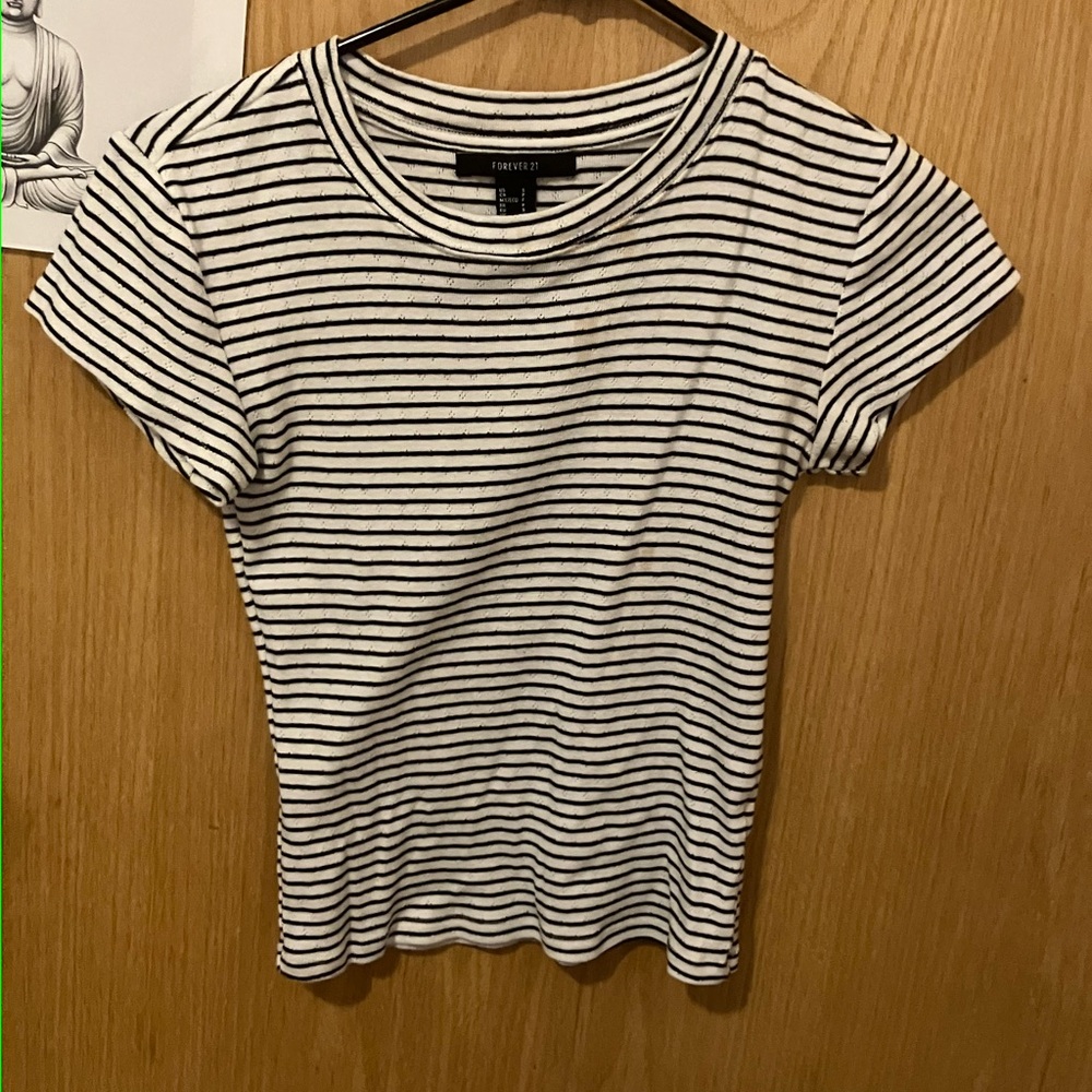 Forever 21 Black and White Striped Tee